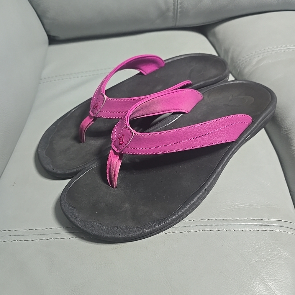 Olukai Ohana Sandals Women's Size 10 Pink Comfort Flat Beach Thong Flip Flops